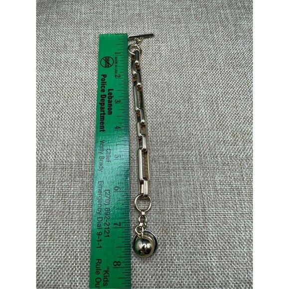 Chunky Gold Chain Length Bracelet Toggle Gold Ball - Picture 8 of 11